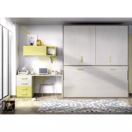 Cama plegable pared horizontal con armario F256